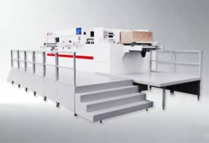 D1650YQ large format die cutter with leading edge feeder and waste stripping unit