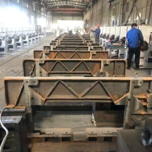 Reinforced base structure and internal framework of a high-performance paper cutter, designed to prevent mechanical gaps and ensure long-term durability.