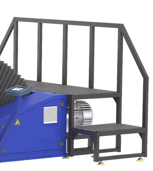 Heavy-duty steel structure stand and stairs for Automatic Paper Turner and Stacker.