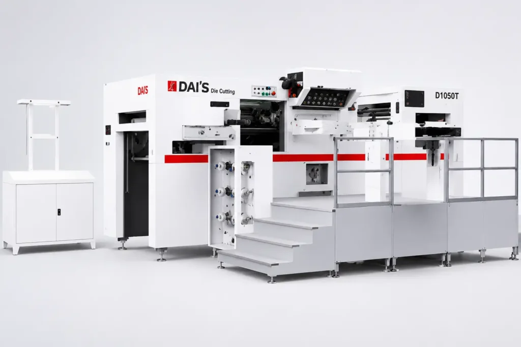 Automatic hot stamping machine for printing and packaging industry with precision hydraulic control system and high-speed foil stamping performance