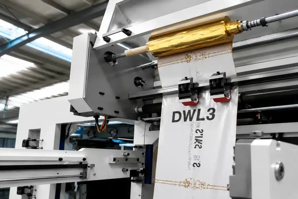 Automatic hot foil stamping machine working process with foil transfer system