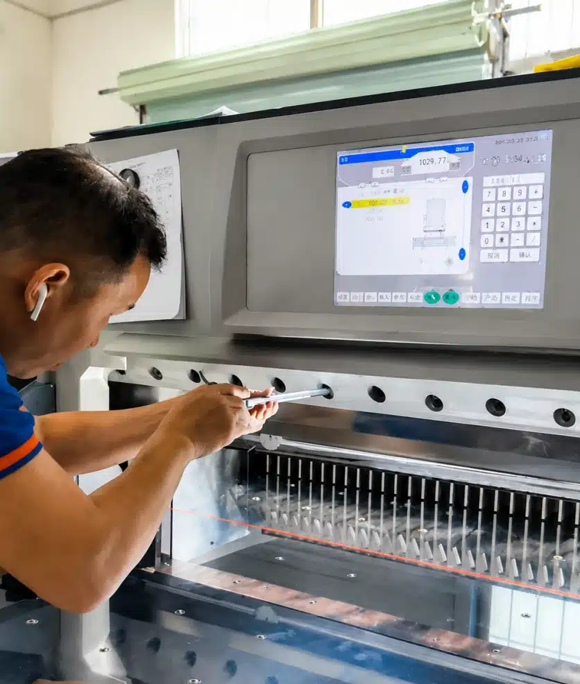 Paper cutter blade replacement and maintenance process