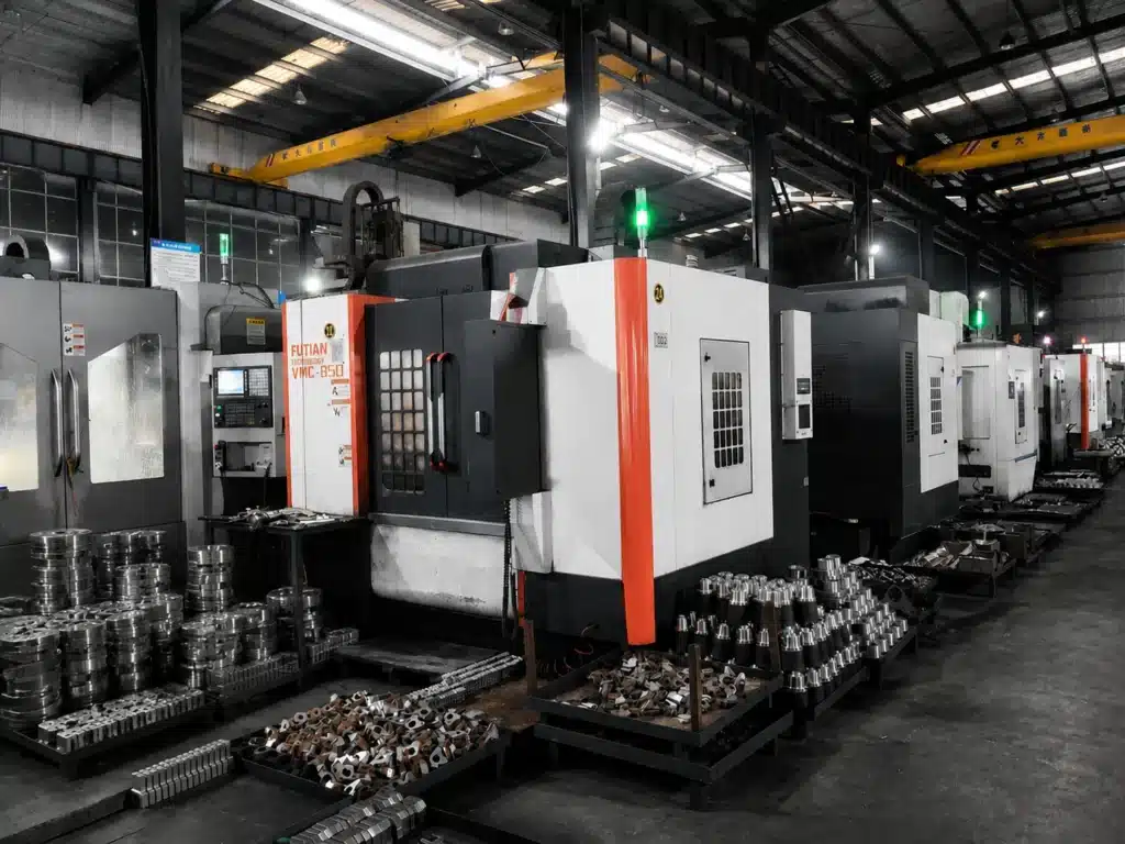 Precision machining workshop producing industrial knife grinding machine components