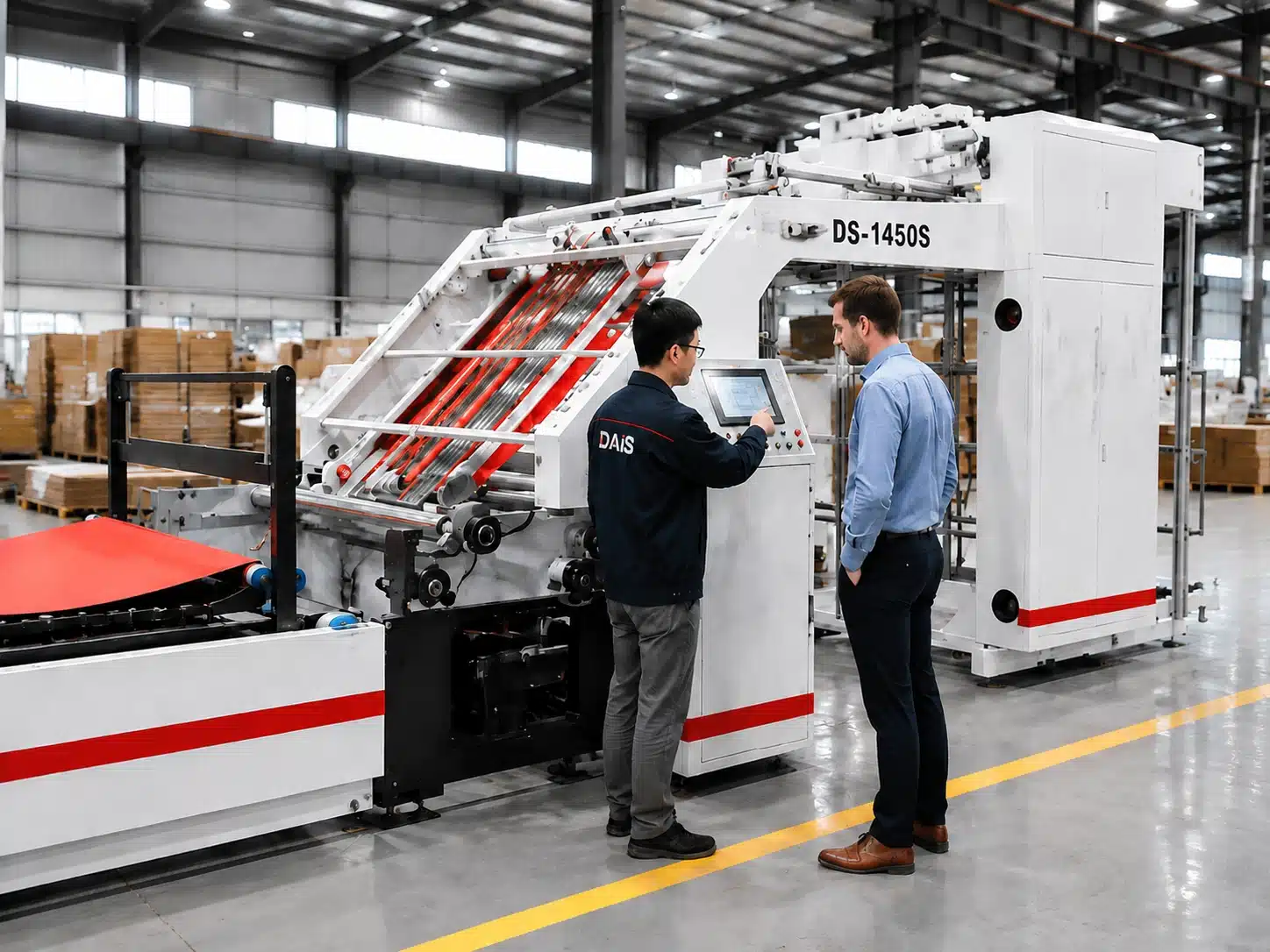 DAIS printing machinery testing area for equipment performance inspection and quality control