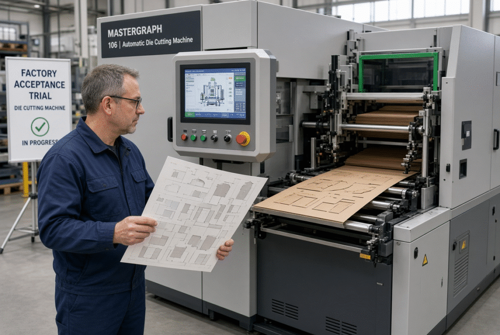 High-Speed Automatic Flatbed Die Cutting Machine in Packaging Production