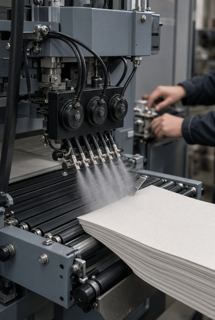 Mechanical transmission, oil lines and maintenance access on an automatic flatbed die cutting machine