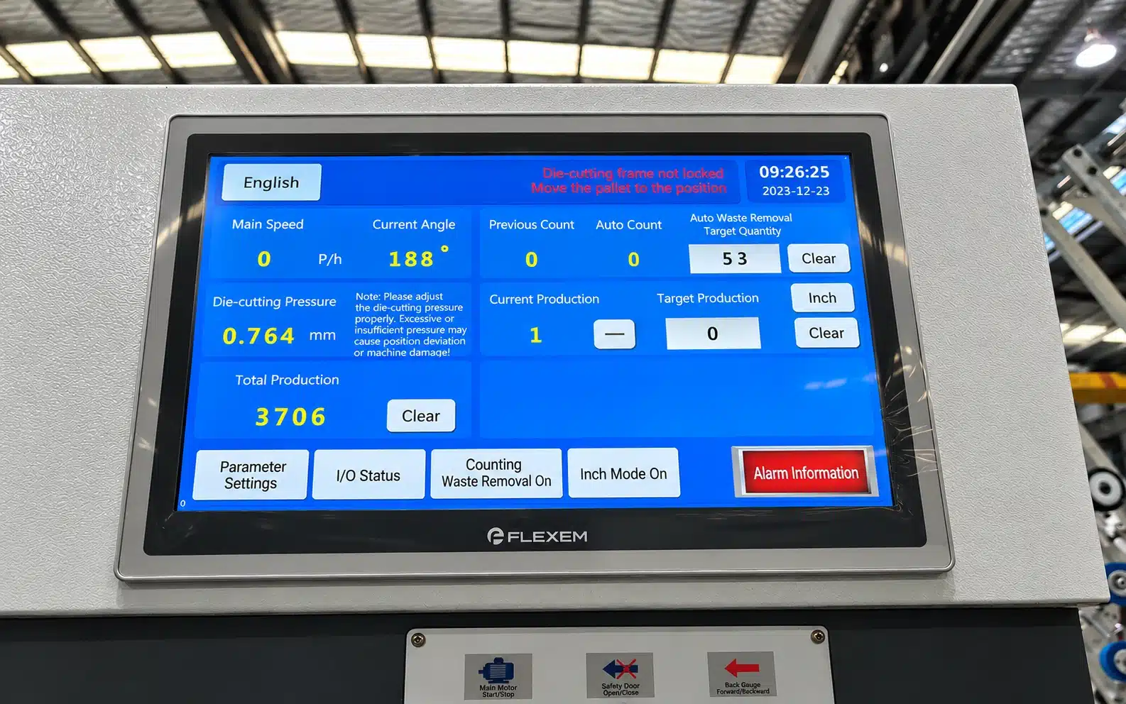 DAIS D1060SQ Automatic Die Cutting and Stripping Machine with FLEXEM Touch Screen Control Panel
