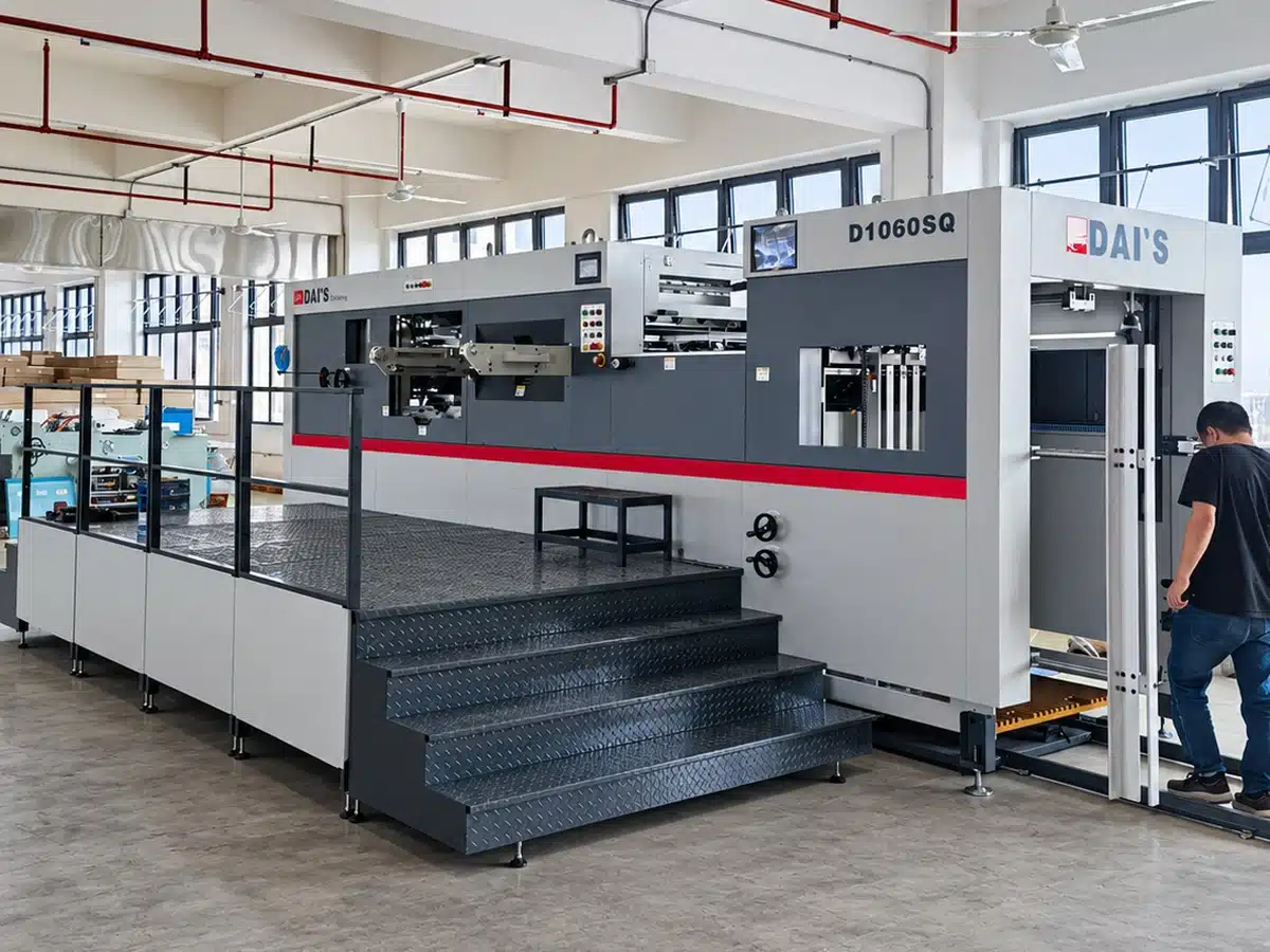 DAIS D1060SQ Automatic Die Cutting and Stripping Machine Installed in Customer Packaging Factory