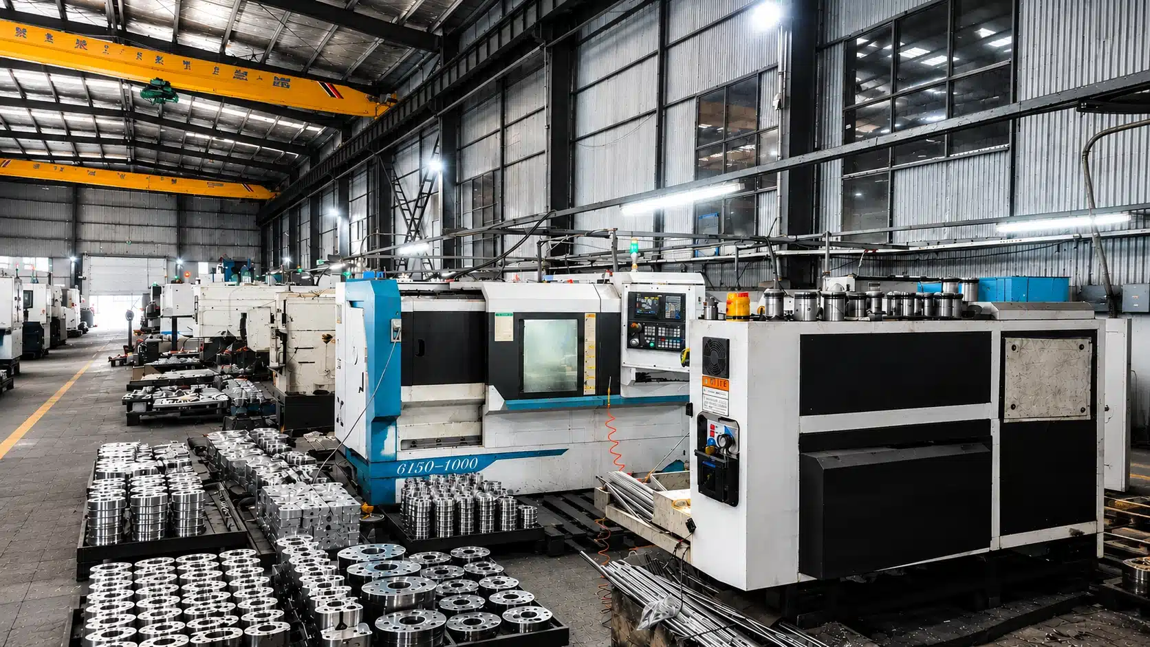 DAIS Die Cutting Machine Manufacturing Workshop with CNC Machining Equipment and Precision Metal Parts
